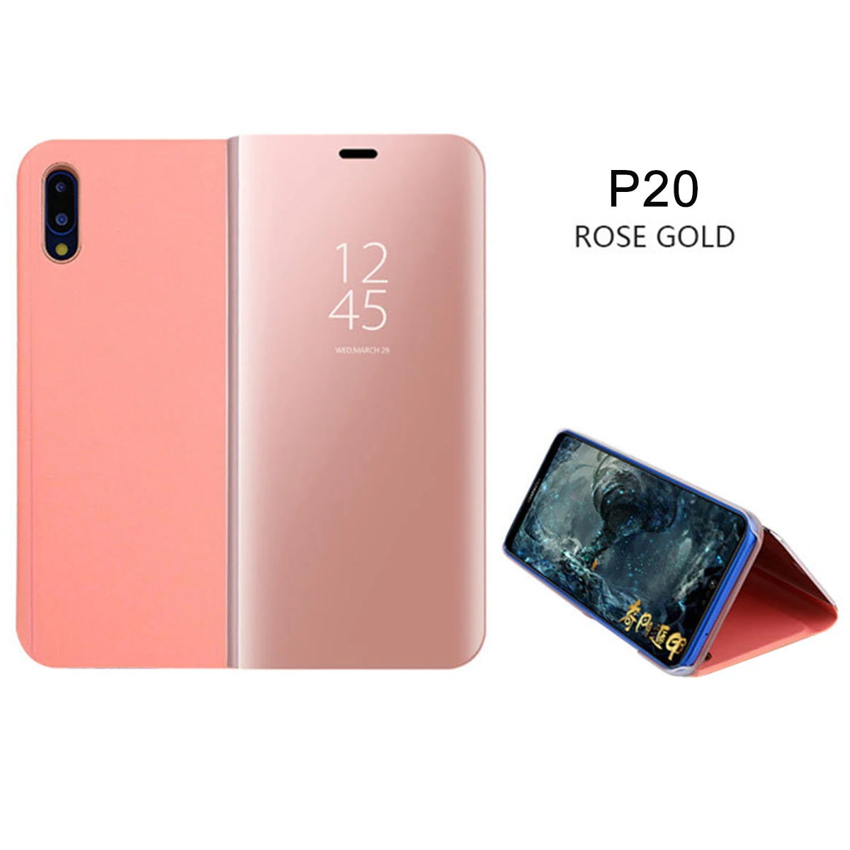 

Smart View Mirror Phone Case Cover Mobile Phone Case Covers With Flip Stand For Huawei P20