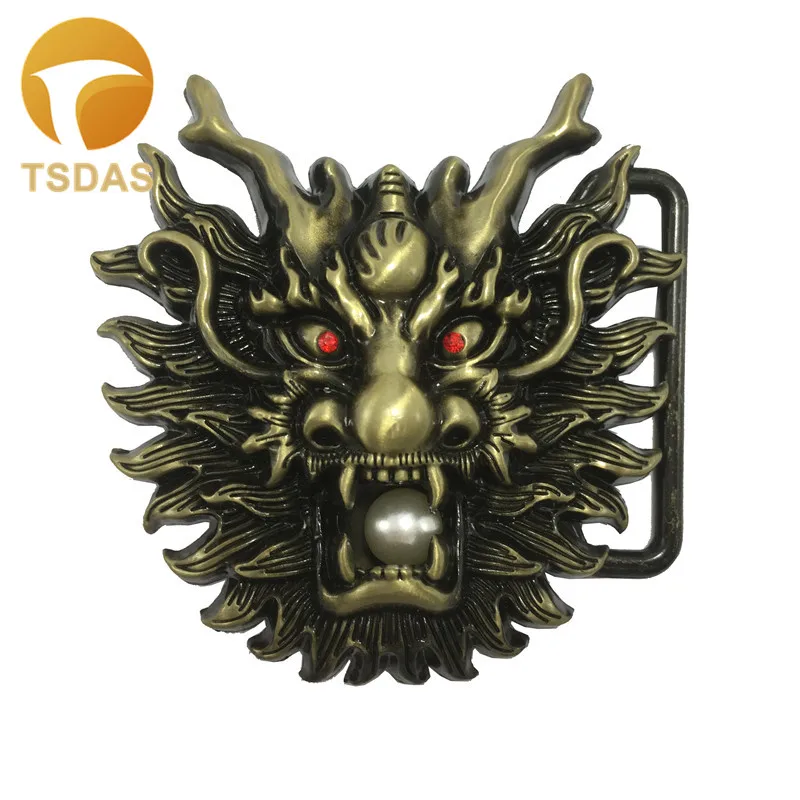 BRONZE Классический ремень с 3D драконом, Пряжка для мужчин, цинковый сплав, серебро и бронза, пряжка с животным ремнем 4 см, 1 шт - Цвет: BRONZE