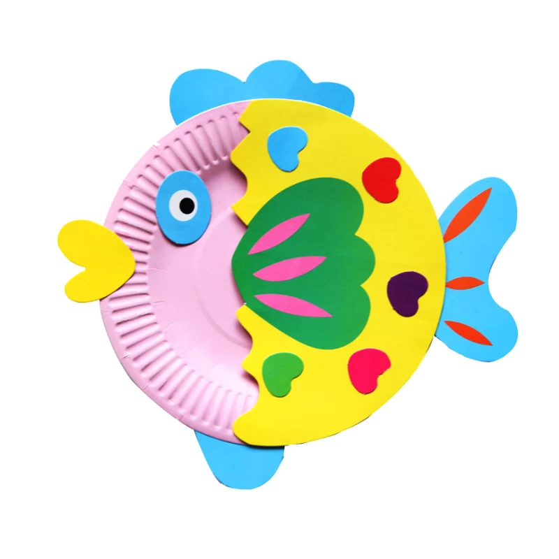 fish Sz паровой DIY мультфильм ремесла игрушка для детей ручной работы ремесло Животное Головоломка бумажный лоток картина рюкзак образование игрушки подарки - Цвет: fish