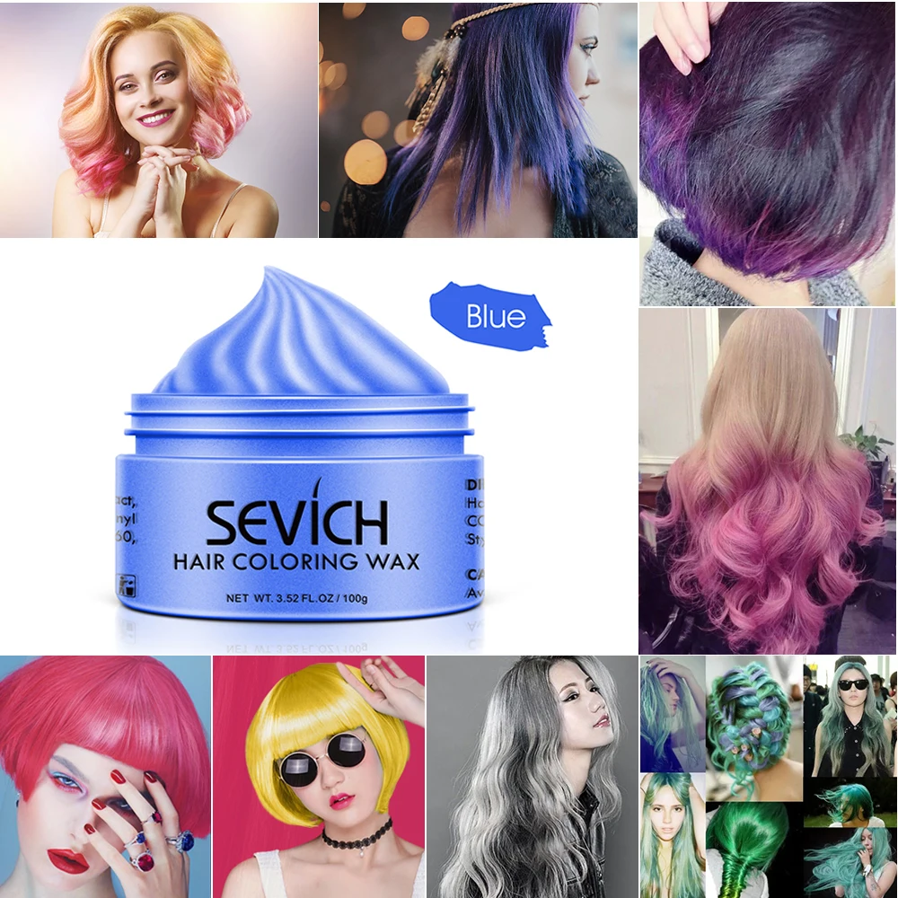Sevich 8 цветов одноразовые волосы цветной воск для женщин и мужчин Стайлинг грязь DIY паста Краска Крем гель для волос салонное окрашивание волос литье TSLM2