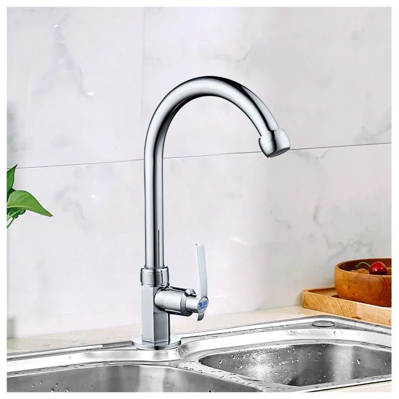 

Faucet Single Cold 4 Points Kitchen Household Washing Basin Faucet Sink Stainless Steel Rotatable Dragon