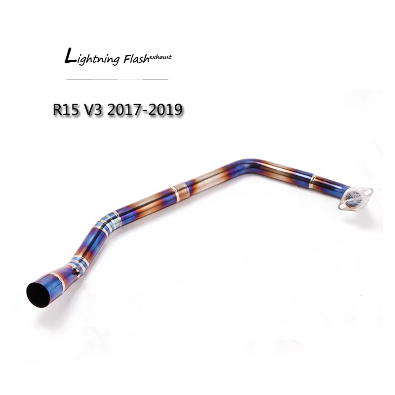 51 mm Header Pipe for Yamaha R15 V2 V3 MT-125 Motorcycle Titanium Alloy Exhaust Pipe Front Mid Slip On Modified