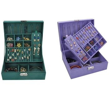 

Velvet Jewelry Box European Jewelry Storage Box Large Space Jewelry Rack
