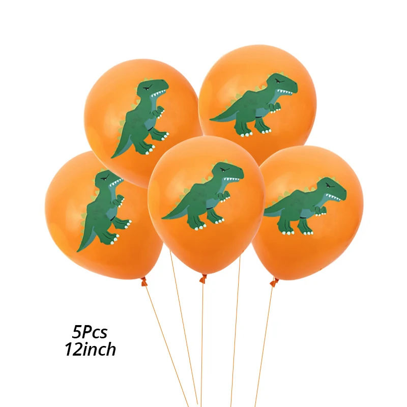 balloons-5pcs-A Реквизит Динозавр для вечеринки динозавр одноразовые пластины чашки шляпа соломинки бумажный шарик гирлянда на день рождения детей, мальчика вечерние украшения - Цвет: balloons-5pcs-A