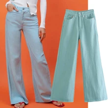 

Maxdutti Jeans Woman High Street Vintage Mom England Solid High Waist Jeans loose Wide Leg Denim Pants Boyfriend Jeans For Women