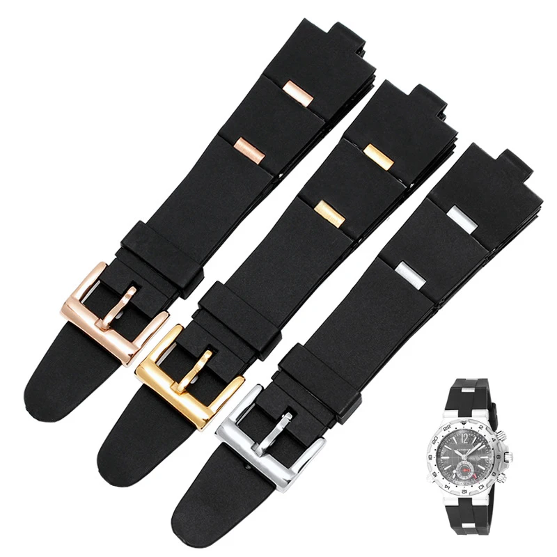 

Silicone watch barcelet watch accessories strap for Bvlgari dp42c14svdgmt convex rubber strap for men and women 22 * 8 / 24 * 8