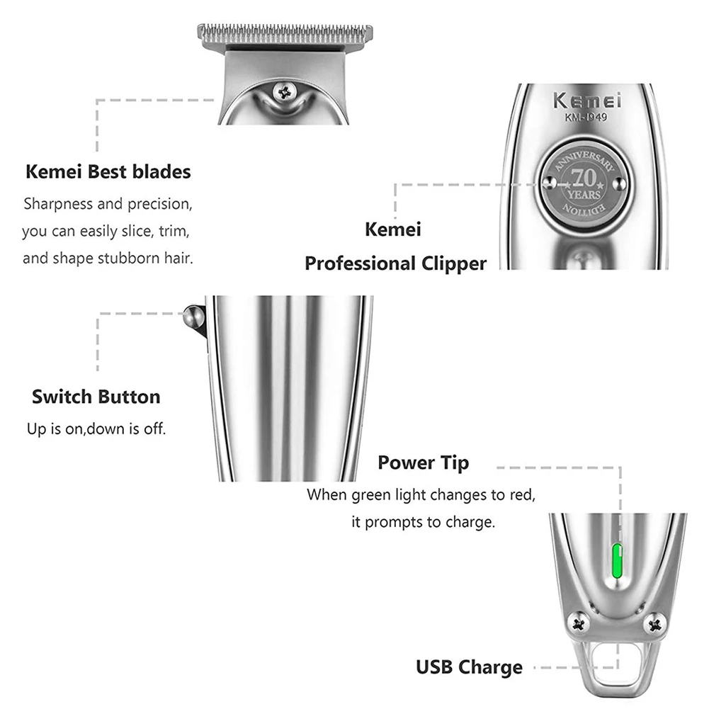 Hair Clipper Electric Hair Trimmer Cordless Rechargeable Beard Trimer Body Face Hair Clipper Electric Hair Cutting Machine