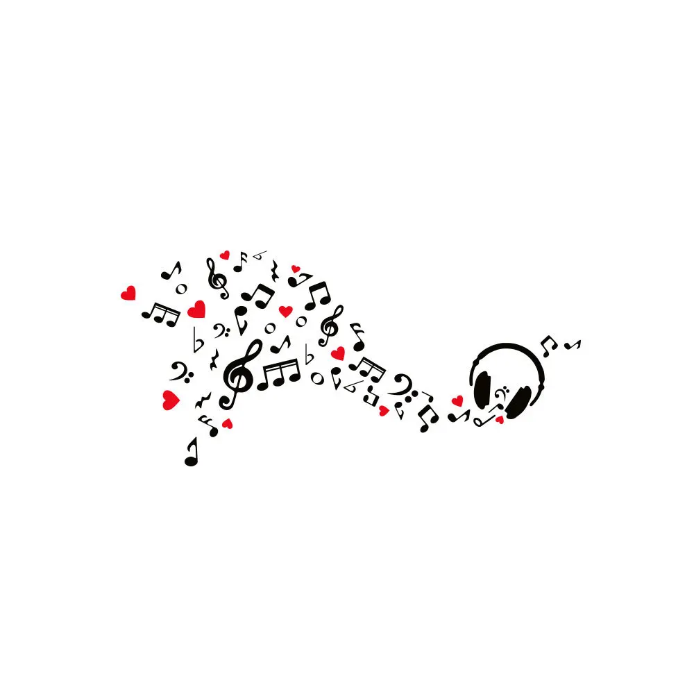 Heart Music Notes Generation резные съемные наклейки на стену для гостиной спальни дивана стены настраиваемые MU4377