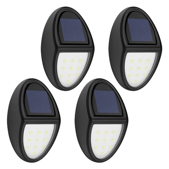 

Waterproof Outdoor Solar Powered Lamp,Wall Mount Auto Sensor Decorative Light for Wall,Patio,Yard,Garden- Black,4 Pack