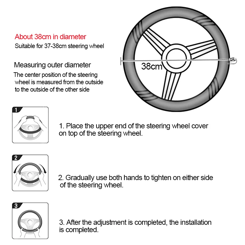 Car-styling Steering Wheel Cover PU Leather 37-38CM Cars Wheel Covers Anti Slip Breathable Universal Auto Accessories,steering wheel cover