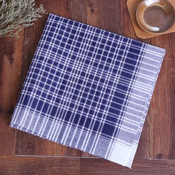 

Hot Selling Knit a Pure Cotton Ultra Large Handkerchief Blue and White and White Plaid Headscarf Street Sports Versatile Sweat-a