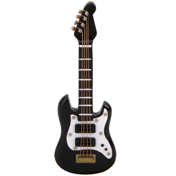 

1/12 Dollhouse Miniature Musical Instrument Black E Guitar