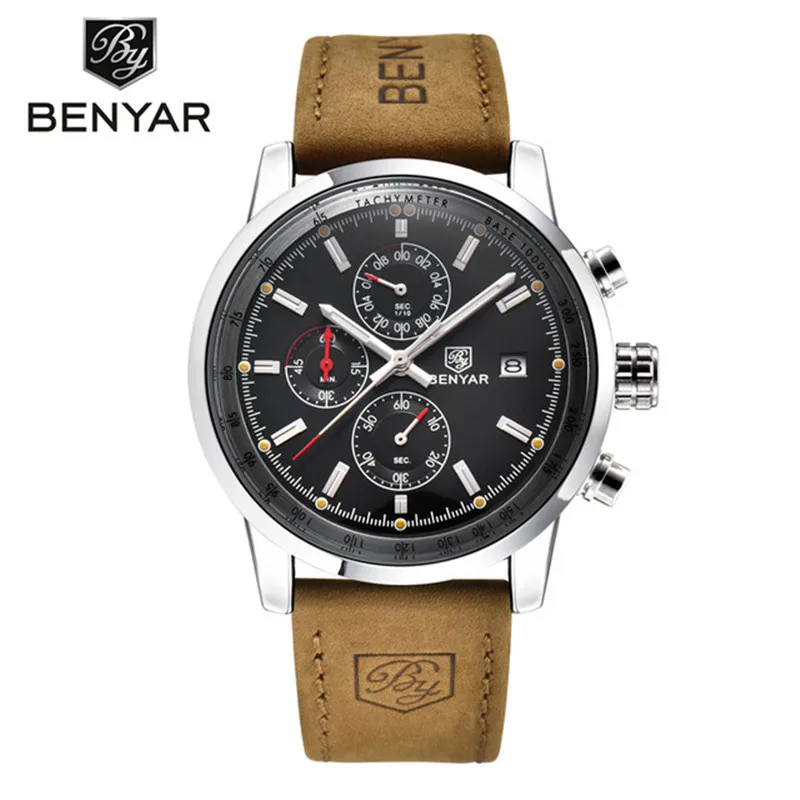 2020 New Relogio Masculino BENYAR Top Luxury Brand Men's Watches Multifunction Quartz Sport Chronograph Watches Men Wrist Watch 