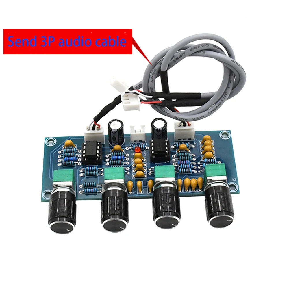 Tenghong NE5532 Плата усилителя тона платы DC12-24V двухканальный с требле регулировки громкости баса Предварительный усилитель для усилителя DIY