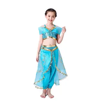 

Aladdin Girls Pants Dance Clothes Jasmine Princess Dress Cos Clothing Europe And America Children Million Christmas Two-piece