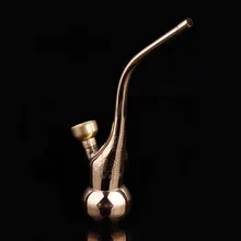 Большой ведро фильтр для воды трубы портативный изогнутые металлические трубы Чистая медь выгравированы классический кальян