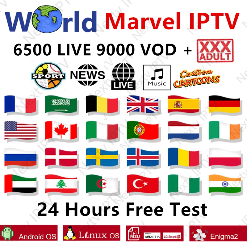 HD мировой iptv подписка для взрослых на android smart tv box 6500+ live m3u Франция Испания арабский italia ex yu греческий iptv mag smart tv