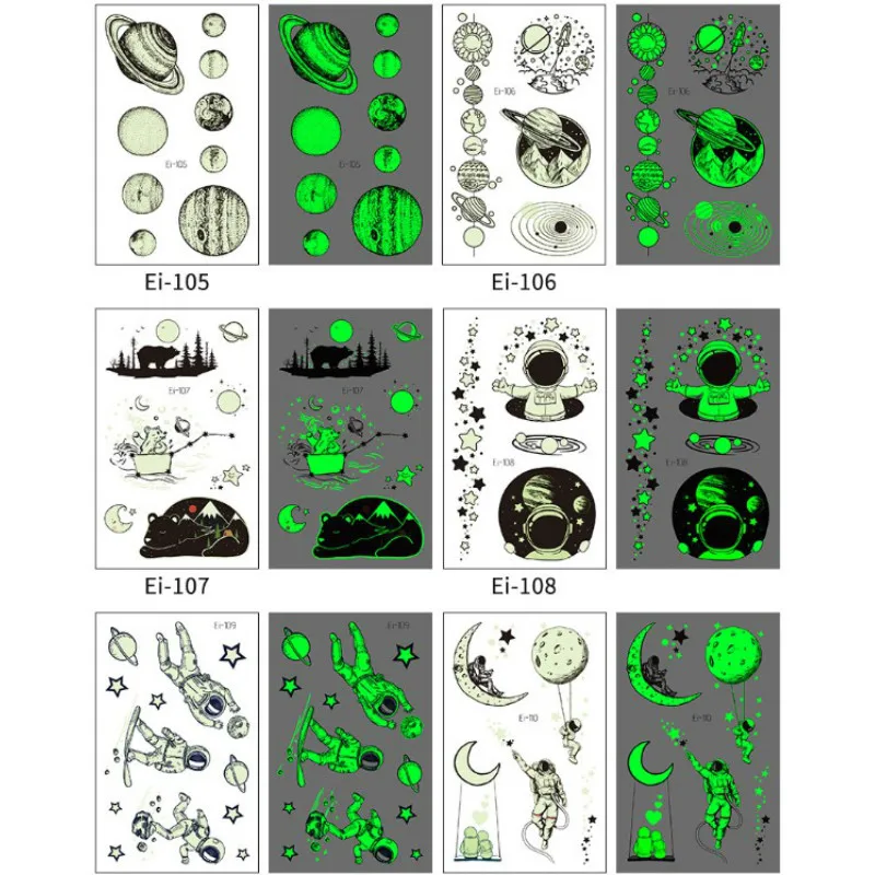 Good Deal Luminous Tattoo Stickers Glow-Paste Space Temporary Cartoon On Face Body-Art Children 0LdJlBoxomg