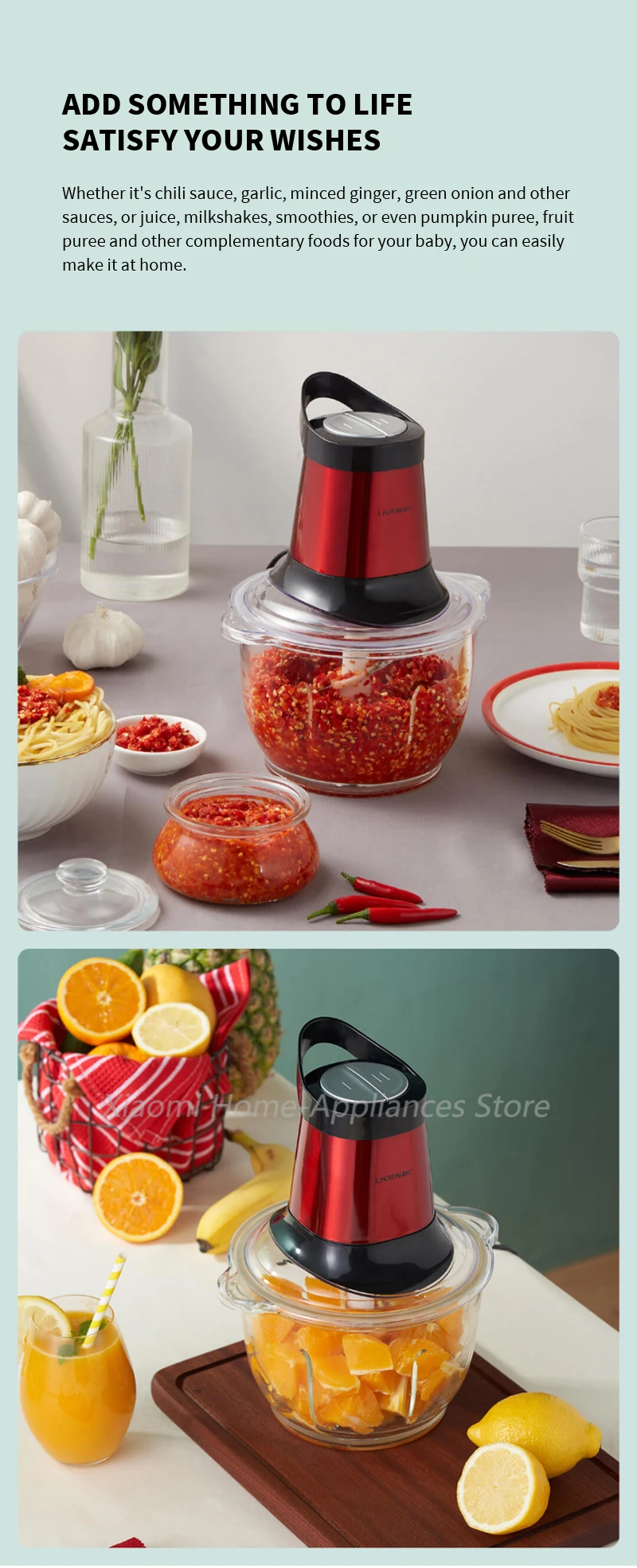 Xiaomi youpin Liven Multifunctional Electric Meat Grinder description image 5