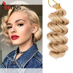 Leeons New Ocean Wave Crochet Hair 9Inch Water Wave Crochet Braids Hair Synthetic Freetress Crochet Hair Extensions Natural