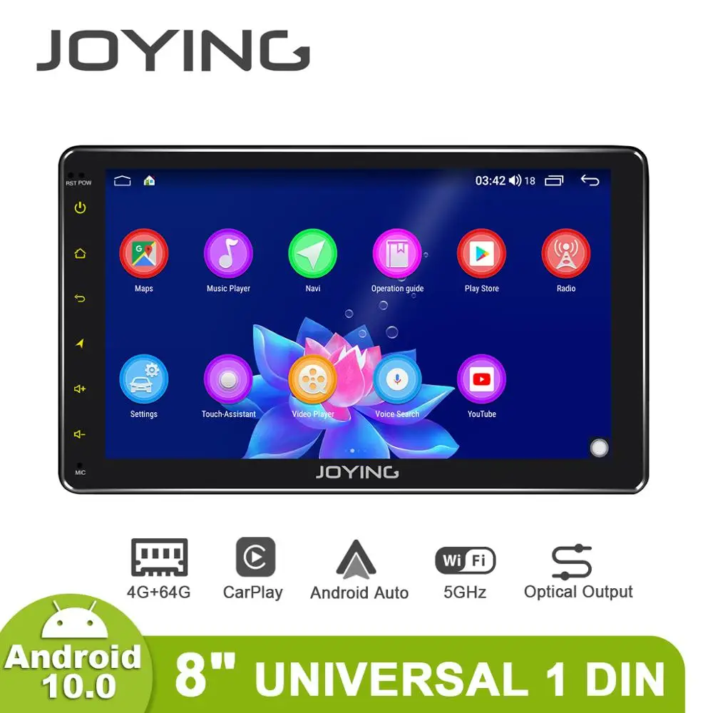 Android 10.0 car radio 8 inch IPS screen 4GB+64GB IPS support 4G/wireless carplay/Fast Boot/SWC universal stereo video player BT