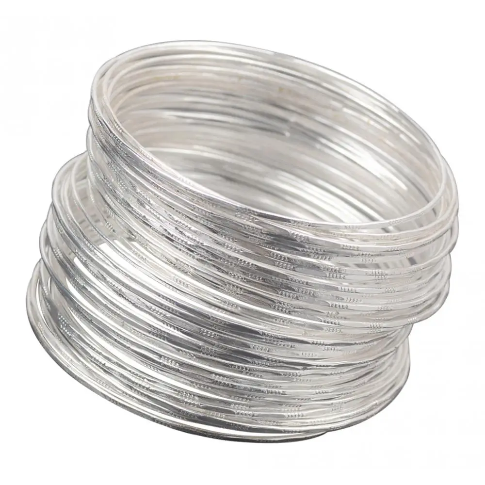 50Pcs Silver Ultra Thin Hoop Bracelet Cuff Bangle Wristband For Women Girls fashion jewelry fashion bracelet