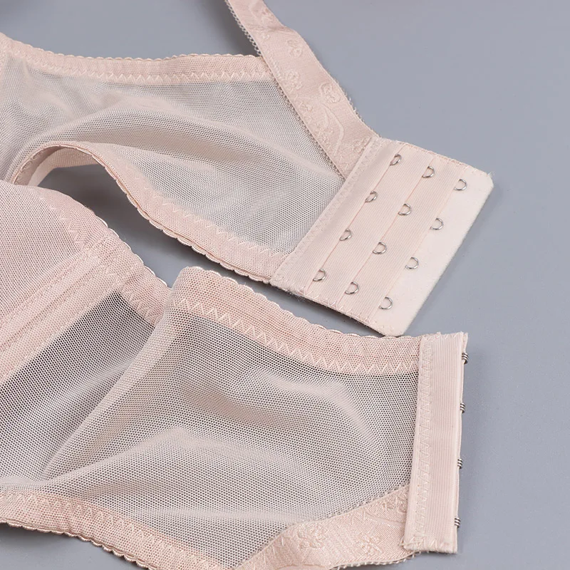 Yenlice Bra Plus-Size Sexy Fashion womens bra thin lace comfortable bra Wireless bralette 36 38 40 42 44 46 D cup push up bra 6