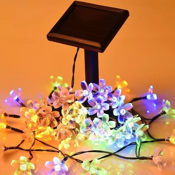 

7M 50 LED Solar Christmas String Light Blossom Flower Fairy Lamps Waterproof IP65 Outdoor Holiday Lighting