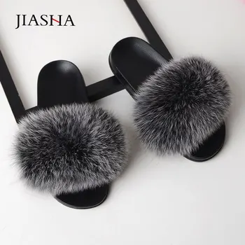 

Shoes woman slippers fashion fox fur casual women Indoor Slippers zapatos de mujer home sweet outdoor sandals slipper flat shoes