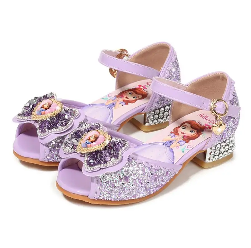 Children sandals princess party shoes Sophia sandal for girls glitter wedding girl sandals crystal High heel snow Pink shoes