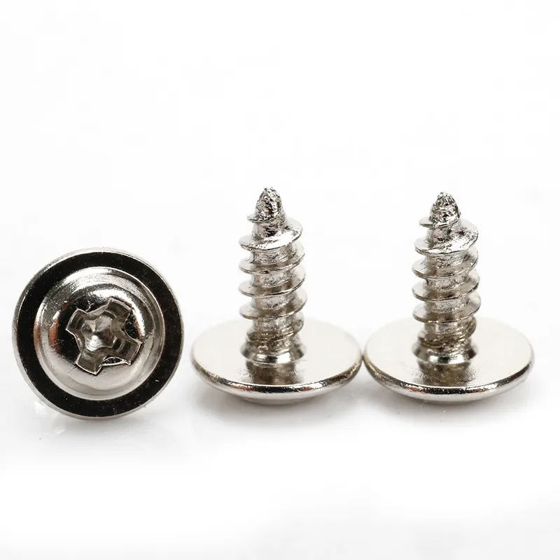 

M1.7 M2 M2.3 M2.5 M3 Nickel Plated Cross Round Head with Washer Self Tapping Screw Phillips Pan Round Head With Washer Collar