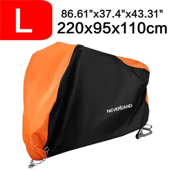 

L 220cm Black Orange Black 190T Taffeta Water Proof Rain Dust Sun UV Outdoor Indoor Motorcycle Cover Coat Protector For KTM D35