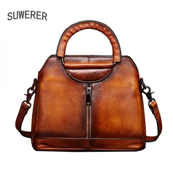 

women Genuine leather bag vintager bags female new original cowhide hanbags handmade leather handbag large capacity shoulder bag