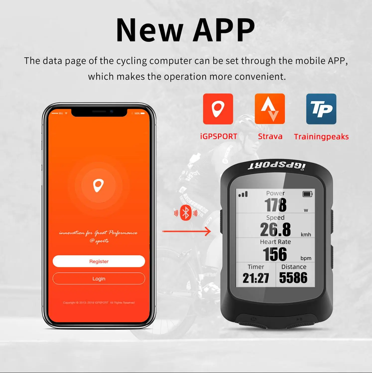 I GPS порт IGS520 велосипедный Компьютер Водонепроницаемый IPX7 ANT + беспроводной