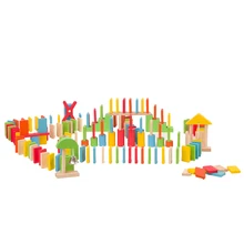 Детские Деревянные домино набор 150 штук, гоночные дополнительные блоки-Создайте свою собственную гонку