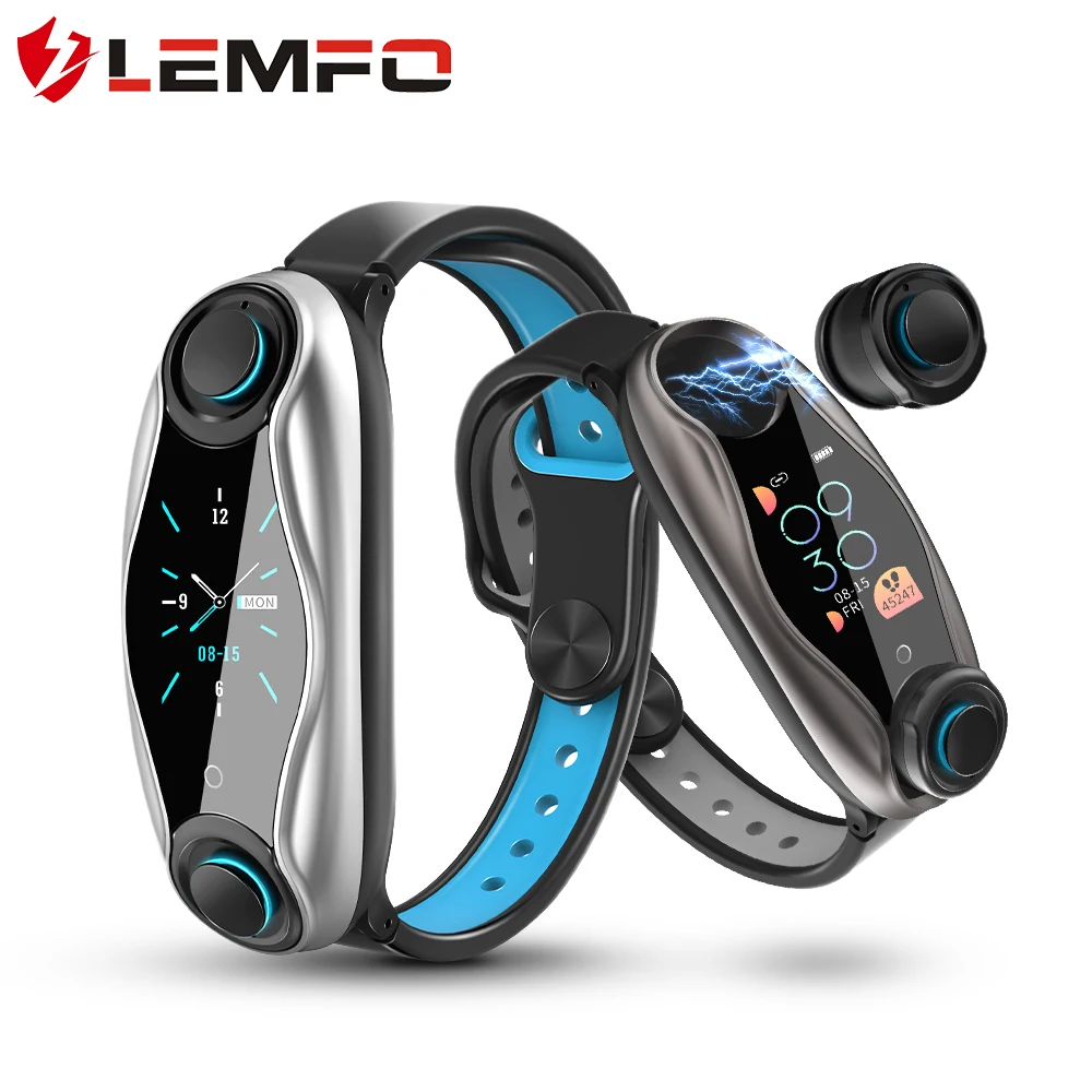 Смарт часы LEMFO LT04 для мужчин и женщин Bluetooth наушники смарт браслет BT5.0 фитнес