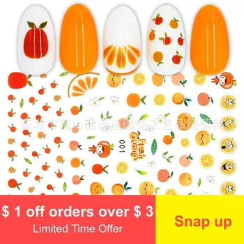 

New 3D Ultra-thin Back Gum Strawberry Peach Orange Watermelon Cherry Avocado Pineapple Manicure Sticker Nail Sticker