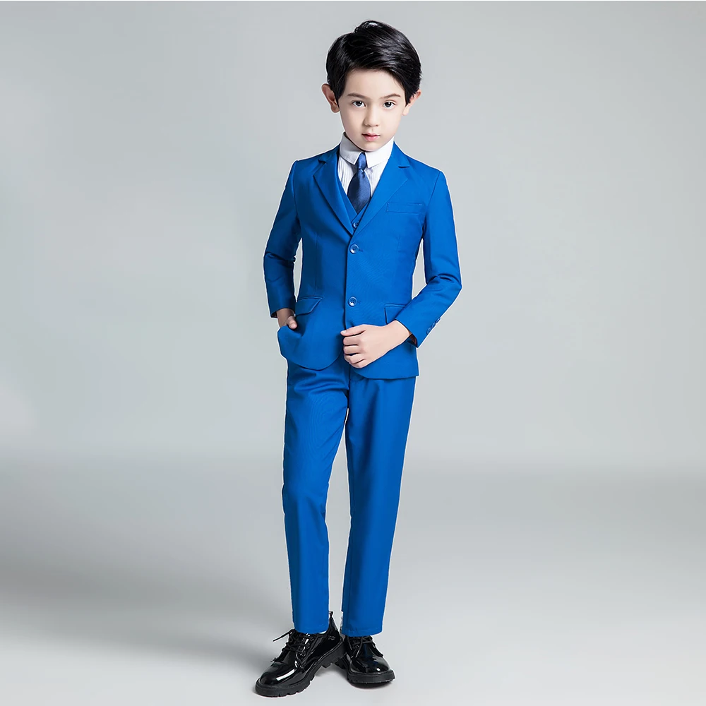 Blue-5PCS YuanLu костюмы для мальчиков для свадебной вечеринки, Рождественская вечеринка, 5 предметов, Блейзер, пиджак официальный смокинг, детские костюмы детская одежда специальная цена - Цвет: Blue-5PCS