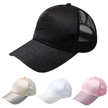 Бейсболки женские блестящие полями Кепка-бейсболка модная женская однотонная атласная Мужская шляпа Повседневная летняя бейсболка