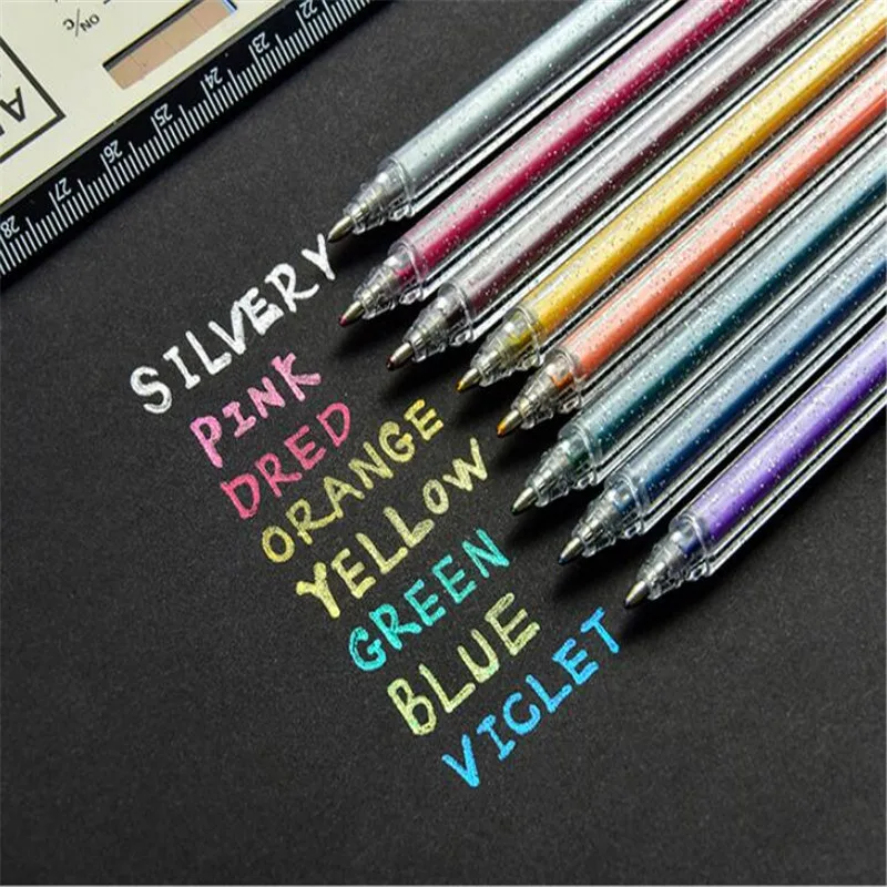 Гелевая ручка-вспышка, цветная гелевая ручка, блестящая ручка для ручного счета, флуоресцентные канцелярские принадлежности, живопись, граффити, художественная поставка