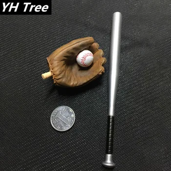 

1/6 Scale Baseball Gloves Model Hand Metal Alloy Baseball Bat Ball Full Set Suit Toy for 12" Action Figure Accessory
