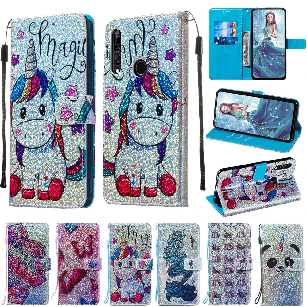 Блестящий чехол для samsung A10E A20E A60 A80 A90 A2 Core Case Роскошный кожаный с бабочкой Note 10 Pro |