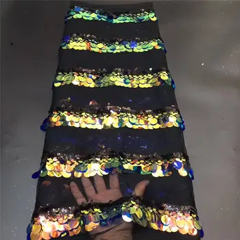 

Sequins Lace Fabric for Women Wedding Dress African Lace Fabrics with Sequins French Tulle Mesh Lace Bridal Materials APW2858B