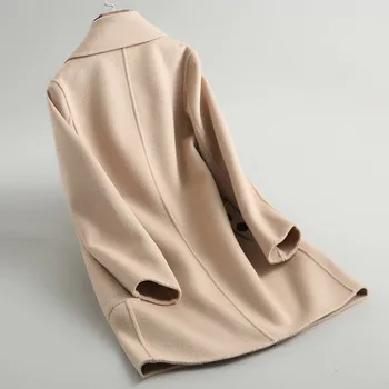 

New Autumn Winter Elegant Wool Female 2020 Korean Casual Slim Double Breasted Ladies Jacket Coat Women 88107 LW381