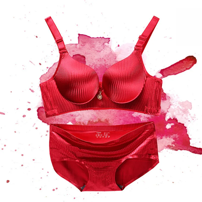 

Bra Set Girl's Thickened Steamed Bread Cup 8cm Adjustable Bra Without Mark and Steel Ring