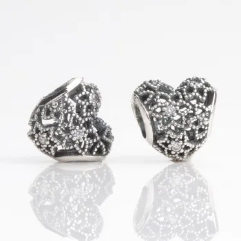 

Original 925 Sterling Silver Bead New Heart Shape Blooming Beads Fit Pandora Women Bracelet & Necklace Diy Jewelry