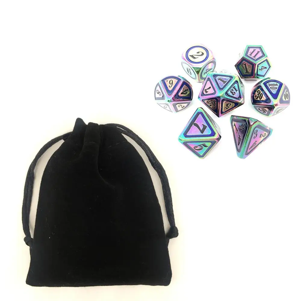 Набор металлических игральных костей D20 D6 D10 многогранные игральные кости для