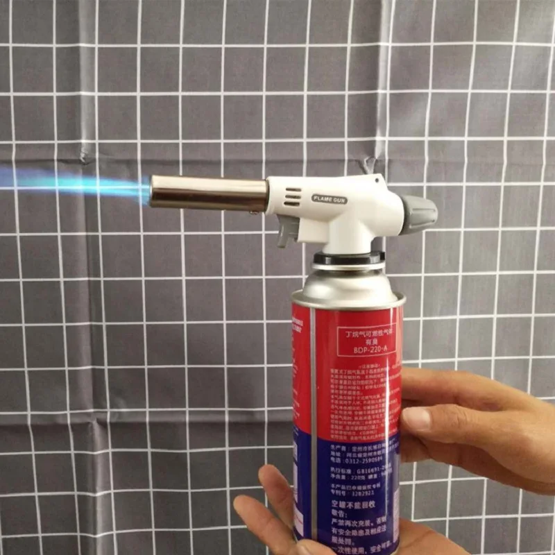 

Metal Flame Gas Torch Blow Torch Cooking AutoIgnition Butane Gas Welding-Burner Heating Welding Gas Burner Flame Lighter