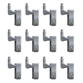 

12pcs 0.25W Under Cabinet LED Light Bulb Hinge Lamp Sensor Hinge LED Light Sensor for Wardrobe Closet Wardrobe Without Battery