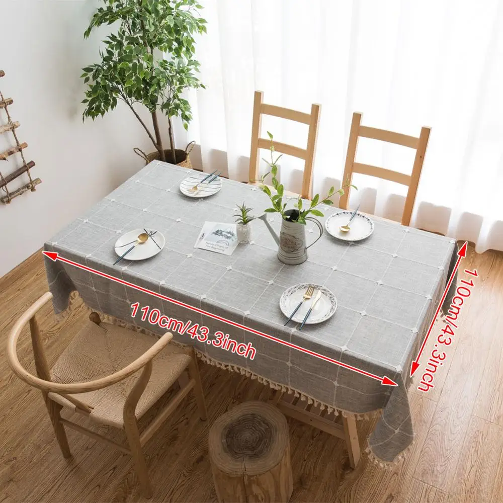 

Home Tablecloth Tassel Dining Table Cover Party Wedding Tabletop Decoration Waterproof Pvc Mantel Mesa Rectangular Tablecloth